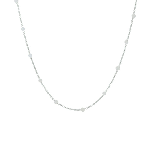 vDam Ketting Wit Maansteen 40 - 42 - 44 Cm Zilver Gerhodineerd 1331374