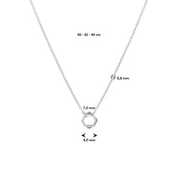 vDam Ketting Zeshoek 40cm - 42 - 44 Cm Zilver Gerhodineerd 1332373  40cm