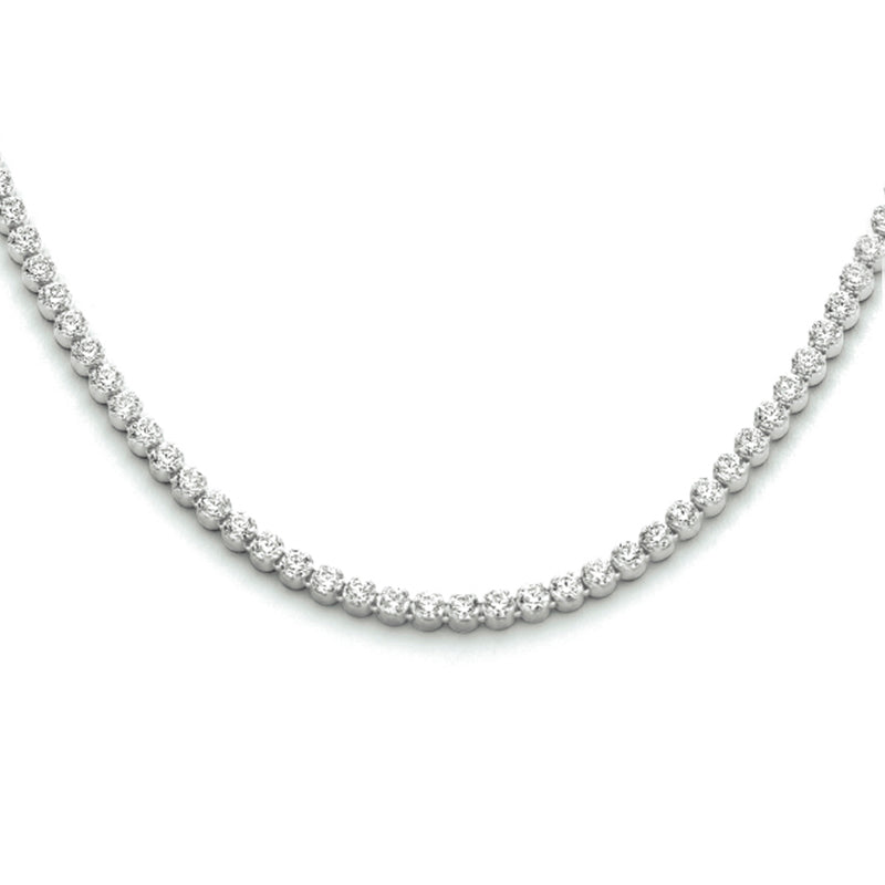 vDam Ketting Zirkonia 2,5 Mm 42 + 3 Cm Zilver Gerhodineerd 1334313
