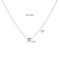 vDam Ketting Zirkonia 40cm - 42 - 44 Cm Zilver Gerhodineerd 1332858  40cm