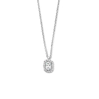 vDam Ketting Zirkonia 41 + 4 Cm Halo Zilver Gerhodineerd 1335364