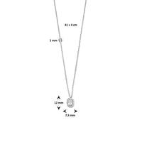 vDam Ketting Zirkonia 41cm + 4 Cm Halo Zilver Gerhodineerd 1335364  41cm