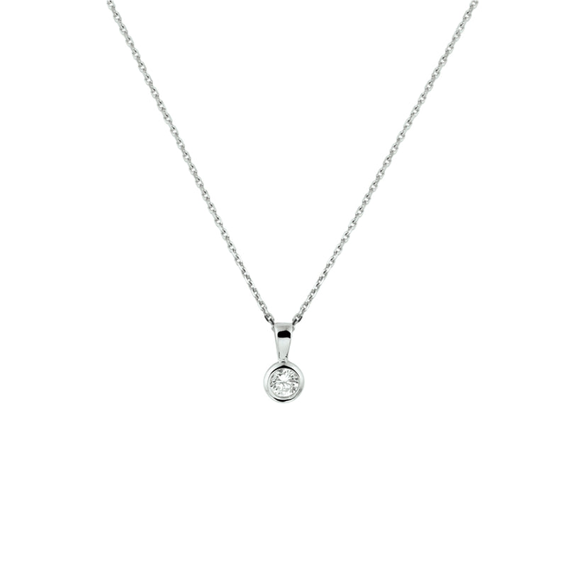 vDam Ketting Zirkonia 41 + 4 Cm Zilver Gerhodineerd 1329191