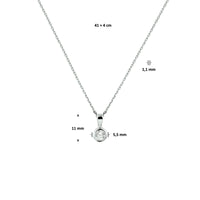 vDam Ketting Zirkonia 41cm + 4 Cm Zilver Gerhodineerd 1329191  41cm