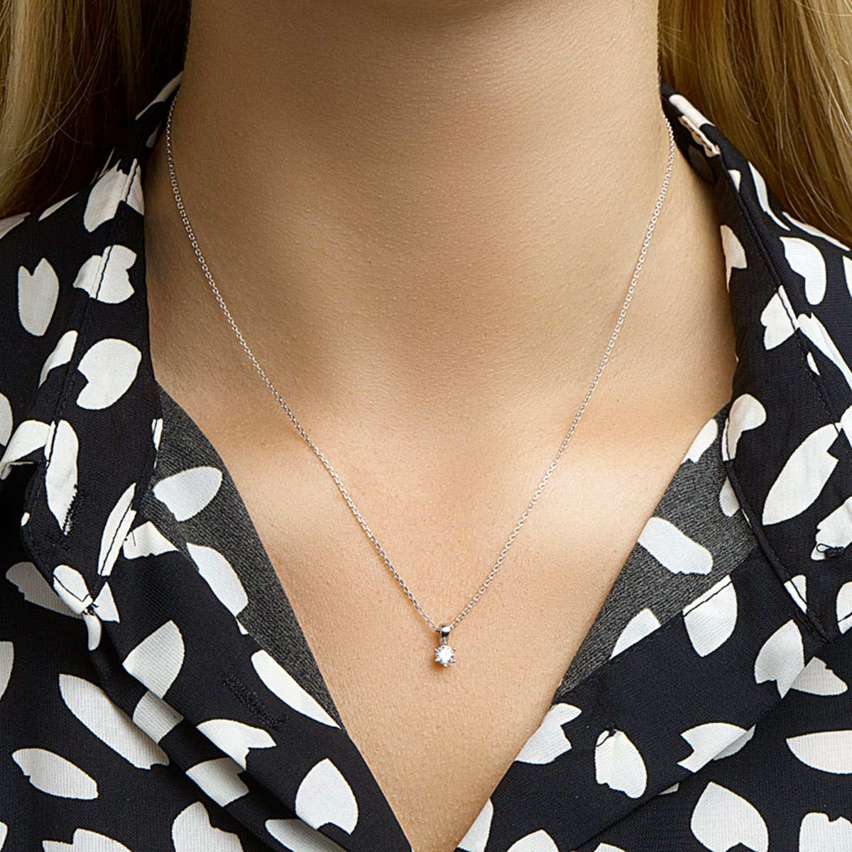 vDam Ketting Zirkonia 41cm + 4 Cm Zilver Gerhodineerd 1329482  41cm