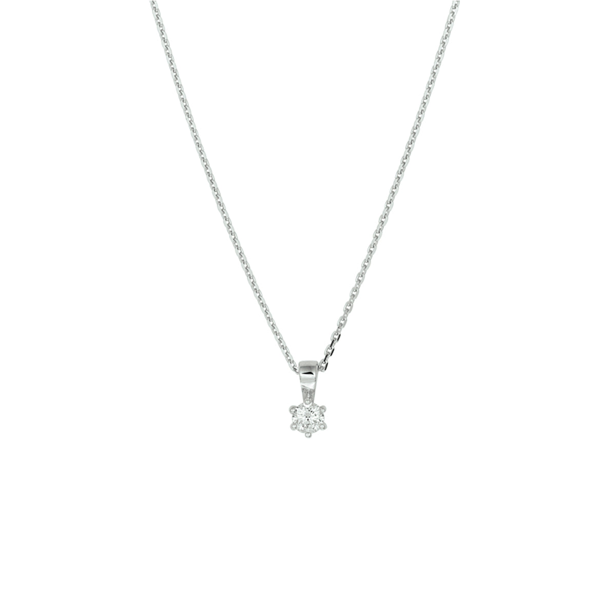 vDam Ketting Zirkonia 41 + 4 Cm Zilver Gerhodineerd 1329482