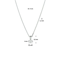vDam Ketting Zirkonia 41cm + 4 Cm Zilver Gerhodineerd 1329482  41cm