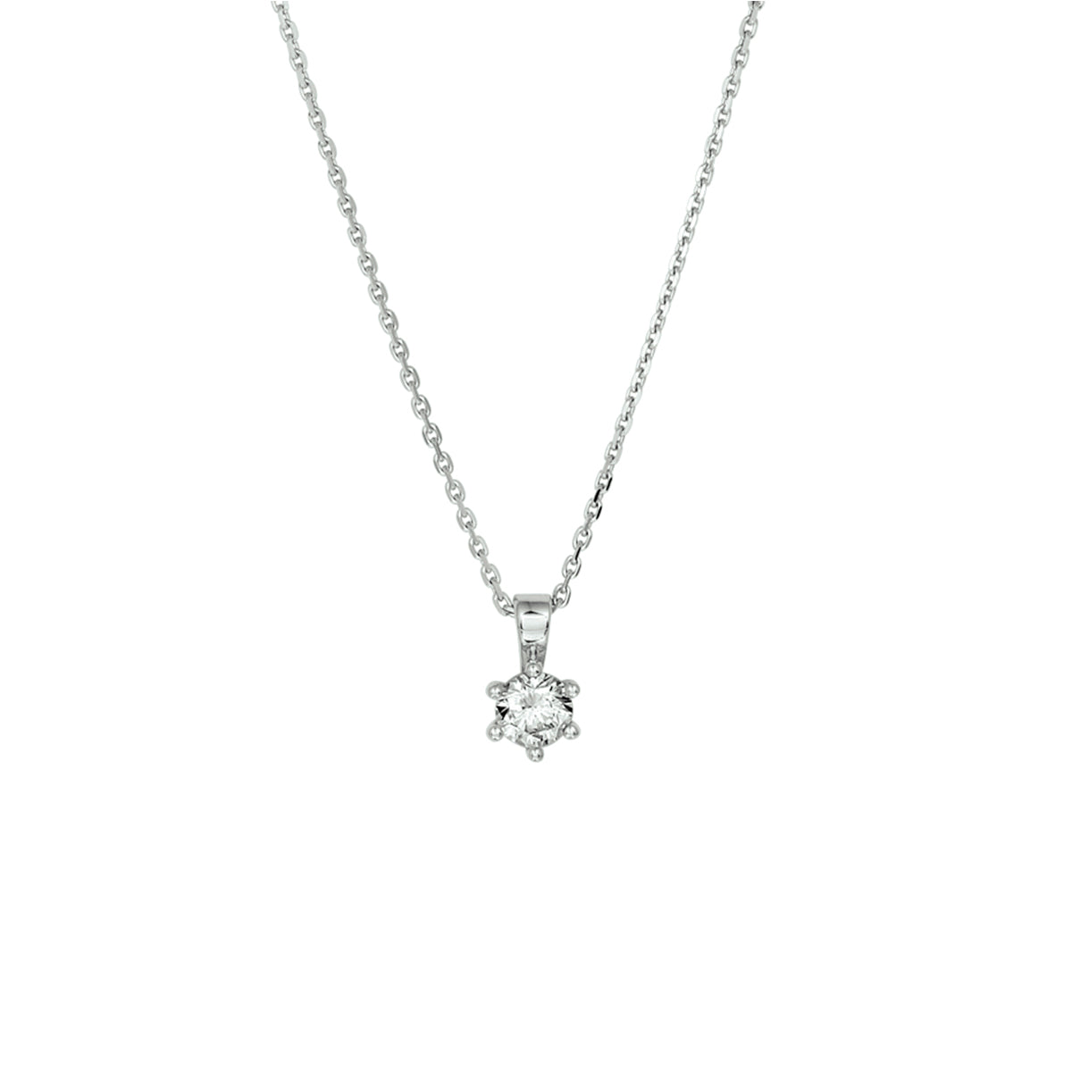 vDam Ketting Zirkonia 41 + 4 Cm Zilver Gerhodineerd 1329483