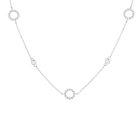 vDam Ketting Zirkonia 41 + 4 Cm Zilver Gerhodineerd 1333531