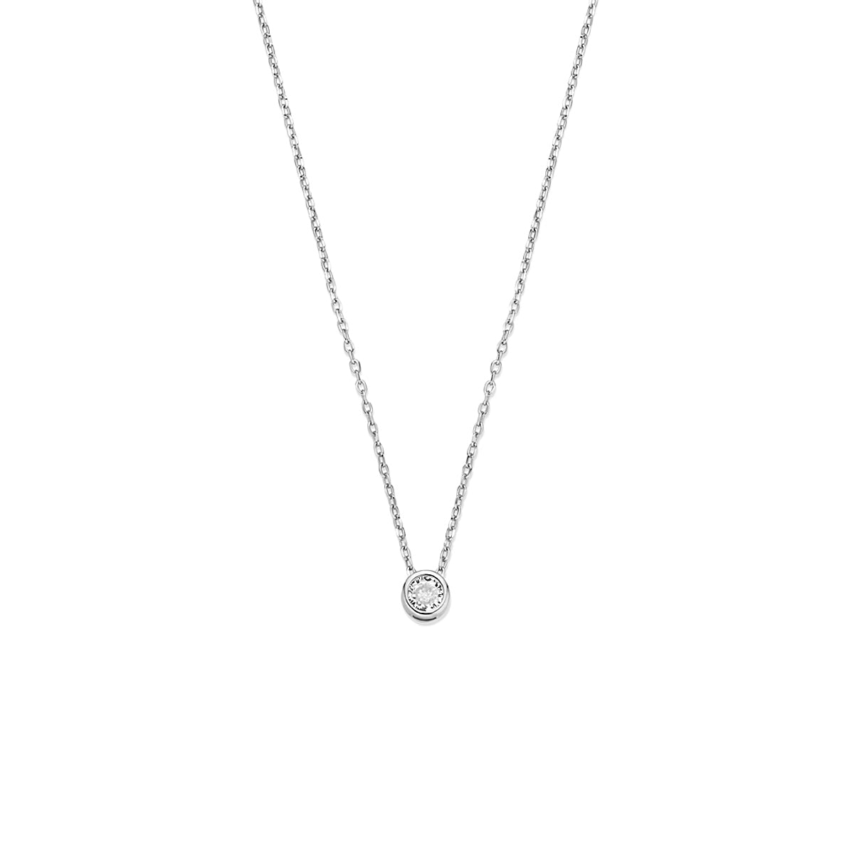 vDam Ketting Zirkonia 41 - 43 - 45 Cm Zilver Gerhodineerd 1341580