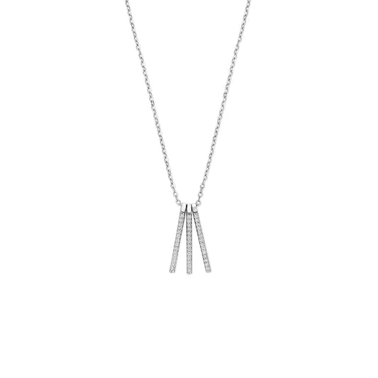 vDam Ketting Zirkonia 41 - 43 - 45 Cm Zilver Gerhodineerd 1341581