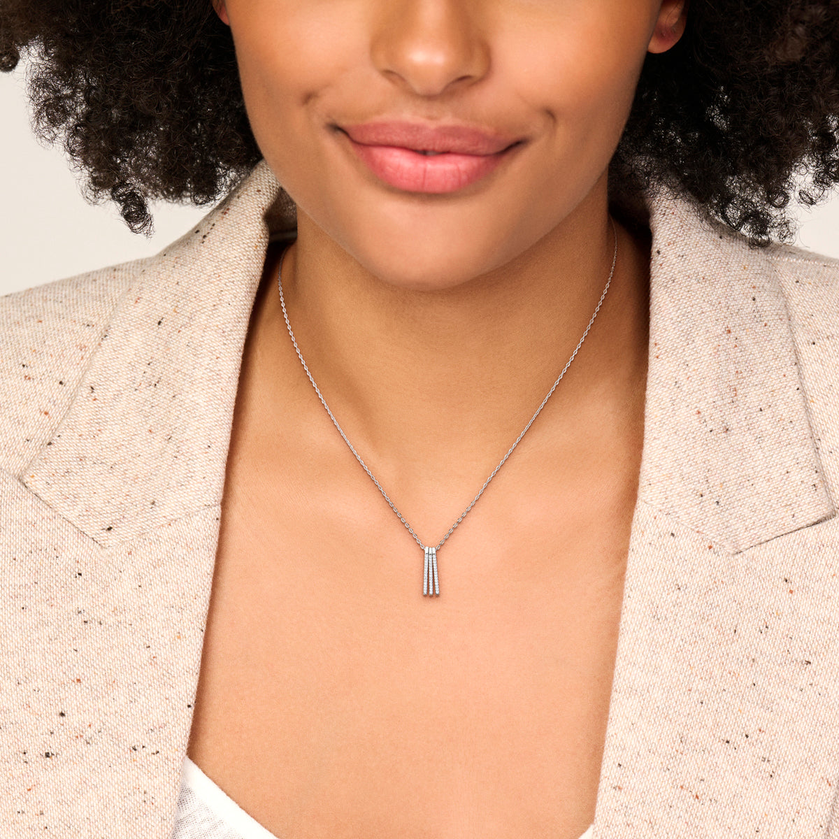 vDam Ketting Zirkonia 41cm - 43 - 45 Cm Zilver Gerhodineerd 1341cm581  41cm