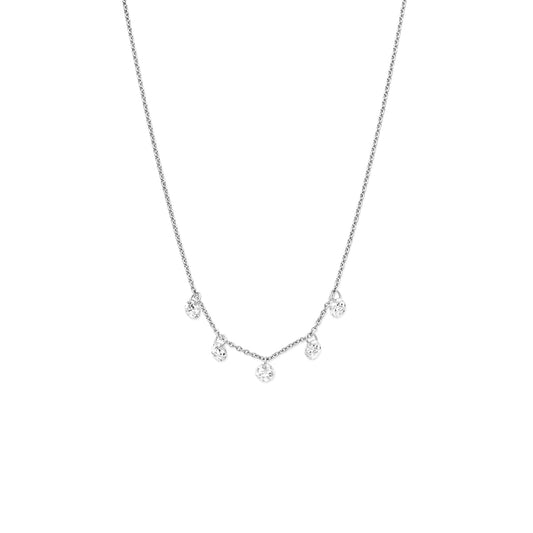vDam Ketting Zirkonia 41 - 43 - 45 Cm Zilver Gerhodineerd 1341716