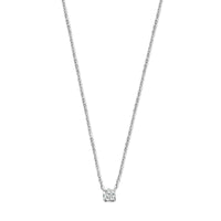 vDam Ketting Zirkonia 41,5 + 3 Cm Zilver Gerhodineerd 1337665