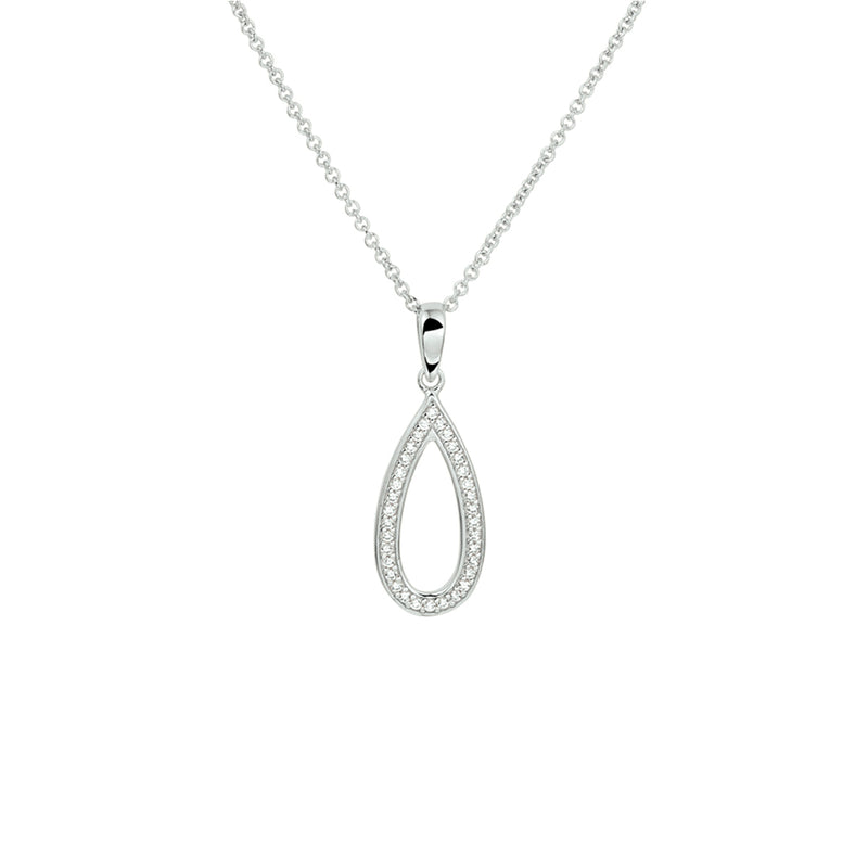 vDam Ketting Zirkonia 42 + 3 Cm Zilver Gerhodineerd 1326673