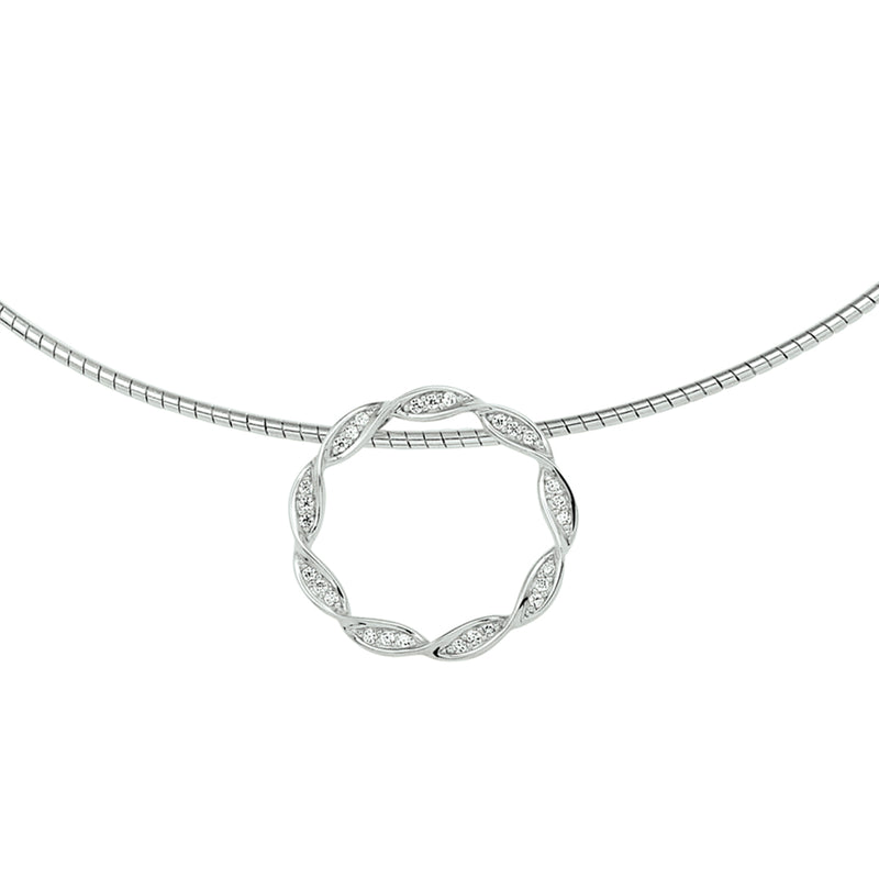 vDam Ketting Zirkonia 42 + 3 Cm Zilver Gerhodineerd 1328354