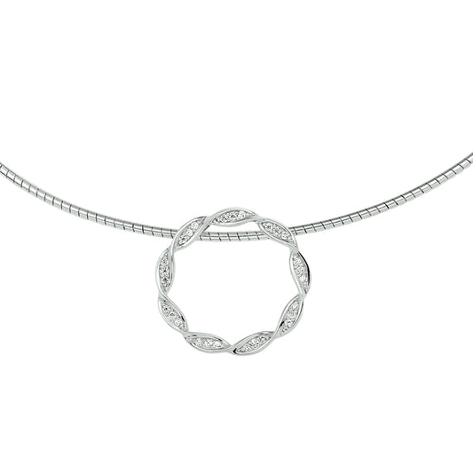 vDam Ketting Zirkonia 42 + 3 Cm Zilver Gerhodineerd 1328354