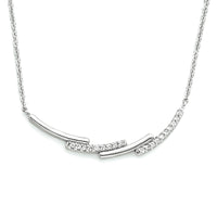 vDam Ketting Zirkonia 42 + 3 Cm Zilver Gerhodineerd 1333913