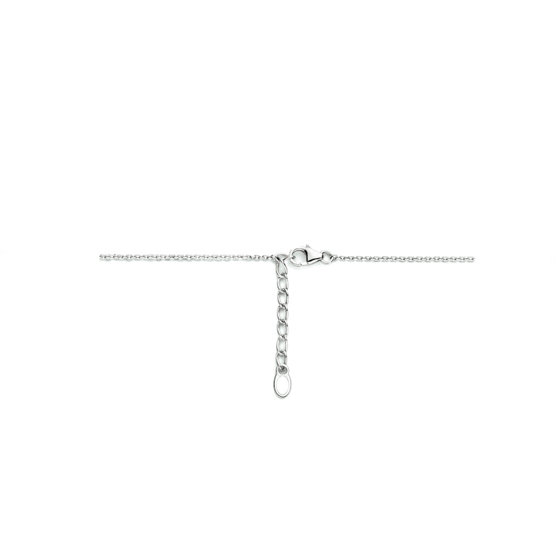 vDam Ketting Zirkonia 42cm + 3 Cm Zilver Gerhodineerd 1333913  42cm