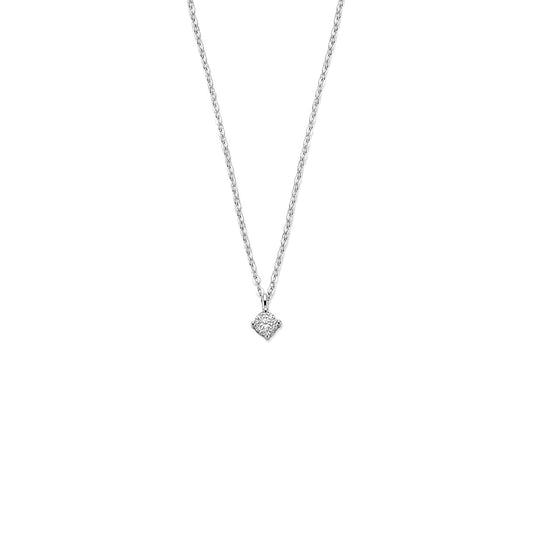 vDam Ketting Zirkonia 42 + 3 Cm Zilver Gerhodineerd 1341377
