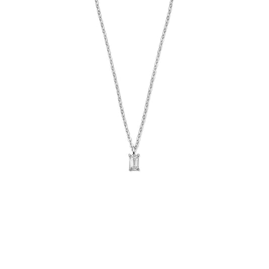 vDam Ketting Zirkonia 42 + 3 Cm Zilver Gerhodineerd 1341380