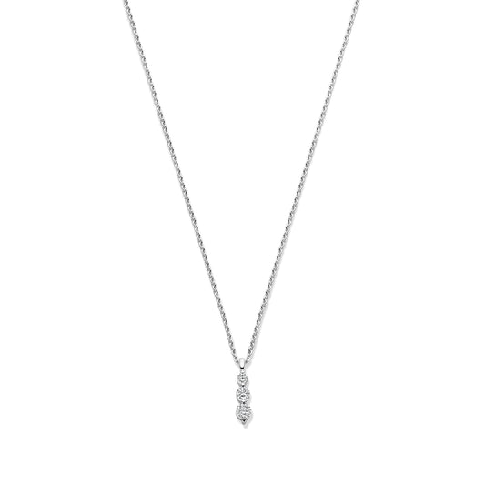 vDam Ketting Zirkonia 42 - 45 Cm Zilver Gerhodineerd 1339910