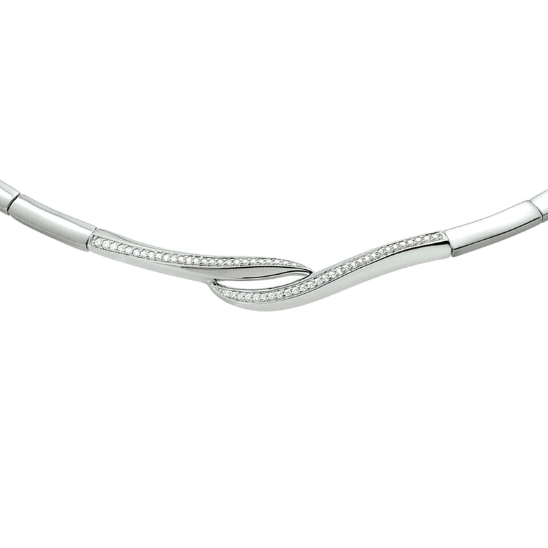 vDam Ketting Zirkonia 43 + 3 Cm Zilver Gerhodineerd 1328185