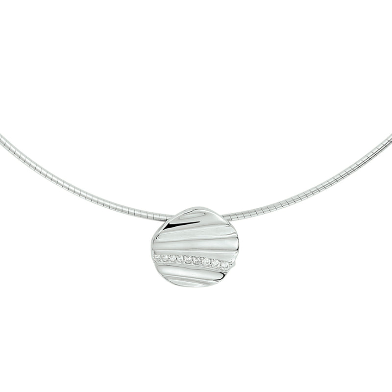 vDam Ketting Zirkonia 43 + 3 Cm Zilver Gerhodineerd 1333008