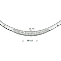 vDam Ketting Zirkonia 6,5 Mm 43cm + 3 Cm Zilver Gerhodineerd 1326602  43cm