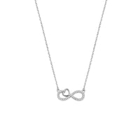 vDam Ketting Zirkonia Infinity En Hartje 41 - 43 - 45 Cm Zilver Gerhodineerd 1341582