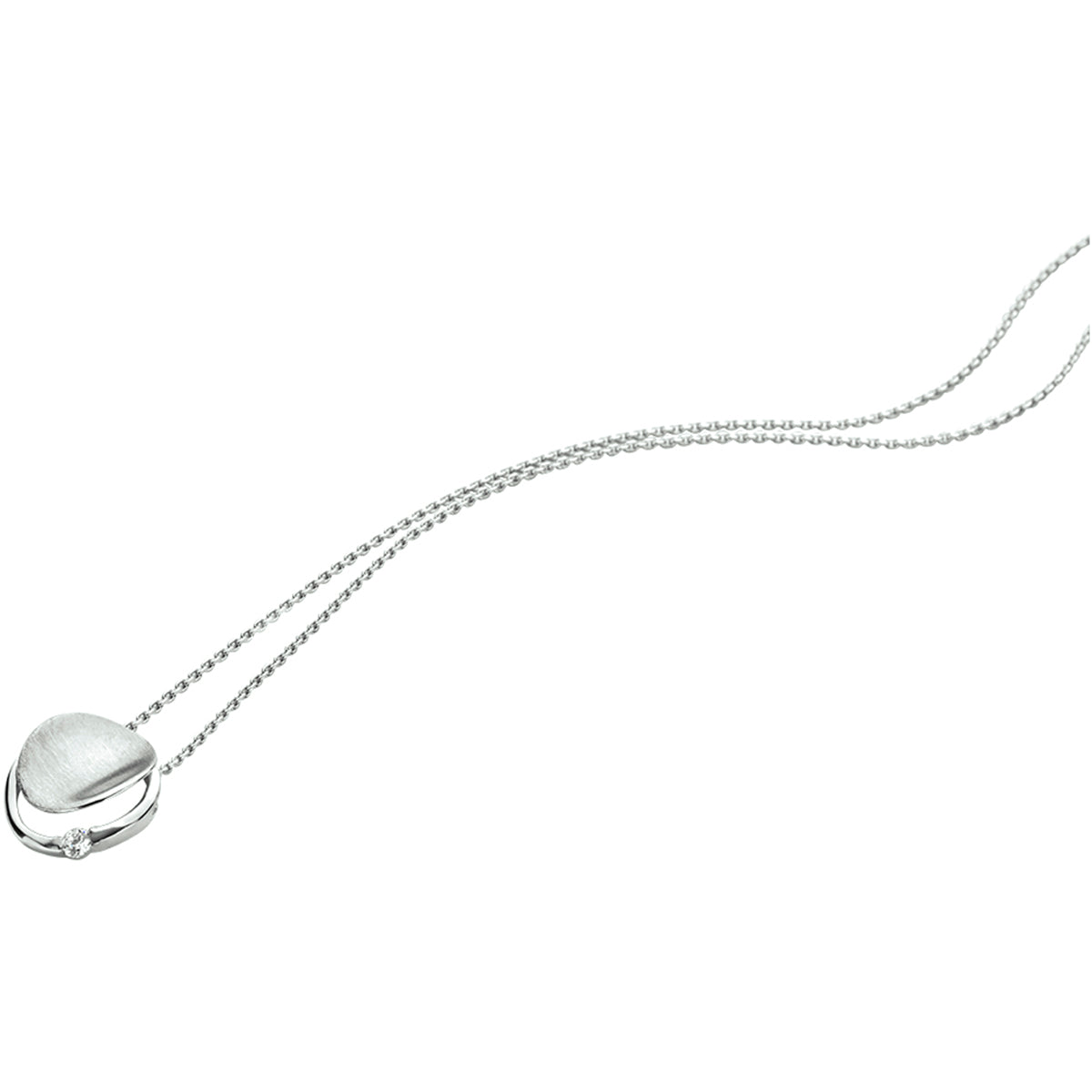 vDam Ketting Zirkonia Poli/mat 41cm + 4 Cm Zilver Gerhodineerd 1329896  41cm