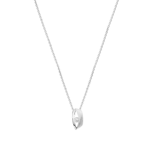 vDam Ketting Zirkonia Poli/mat 41 + 4 Cm Zilver Gerhodineerd 1340257