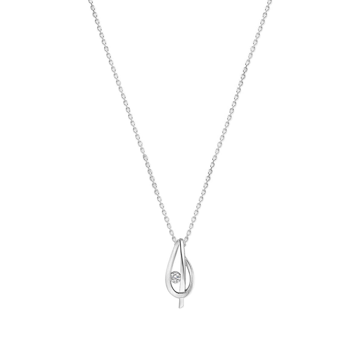 vDam Ketting Zirkonia Poli/mat 41 + 4 Cm Zilver Gerhodineerd 1340071
