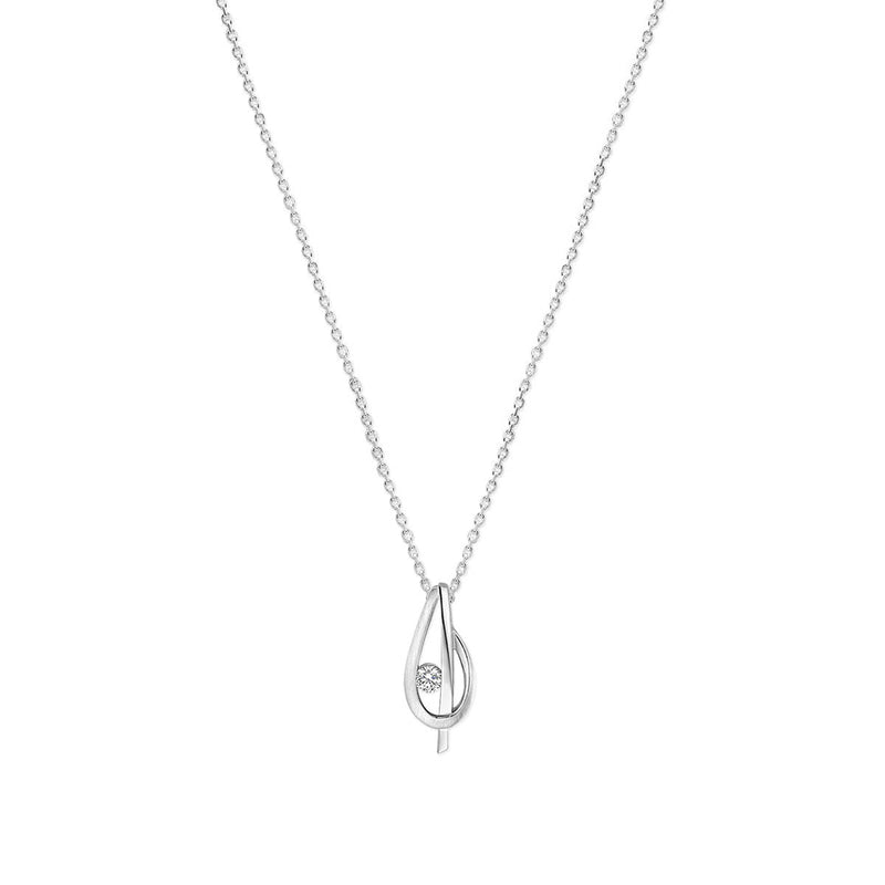 vDam Ketting Zirkonia Poli/mat 41 + 4 Cm Zilver Gerhodineerd 1340281
