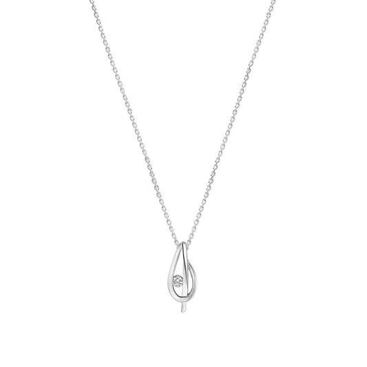 vDam Ketting Zirkonia Poli/mat 41 + 4 Cm Zilver Gerhodineerd 1340071