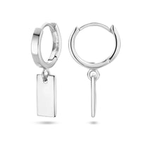 vDam Klapoorring Hanger Rechthoek Zilver Gerhodineerd 1336322