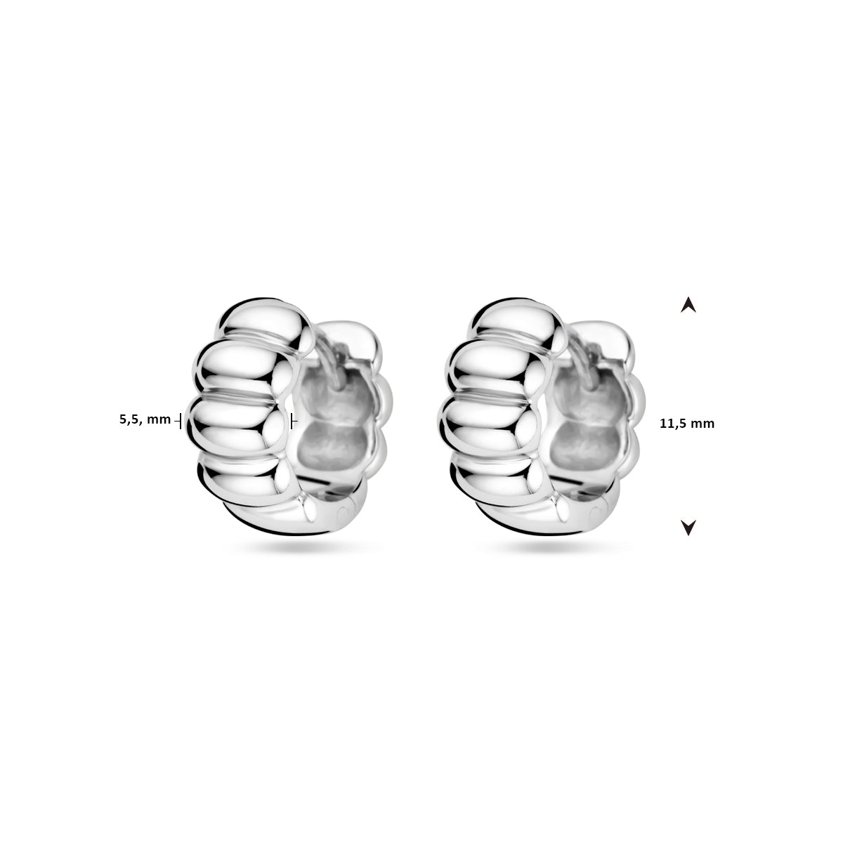vDam Klapoorringen 11,5 Mm Zilver Gerhodineerd 1339311