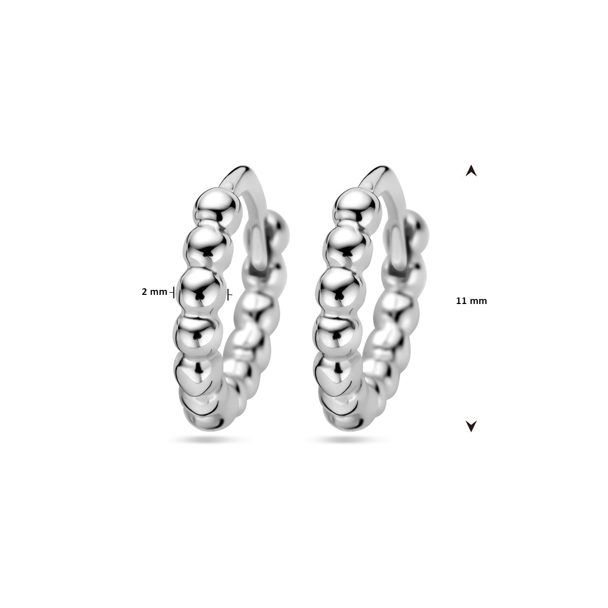 vDam Klapoorringen 11 Mm Zilver Gerhodineerd 1328330