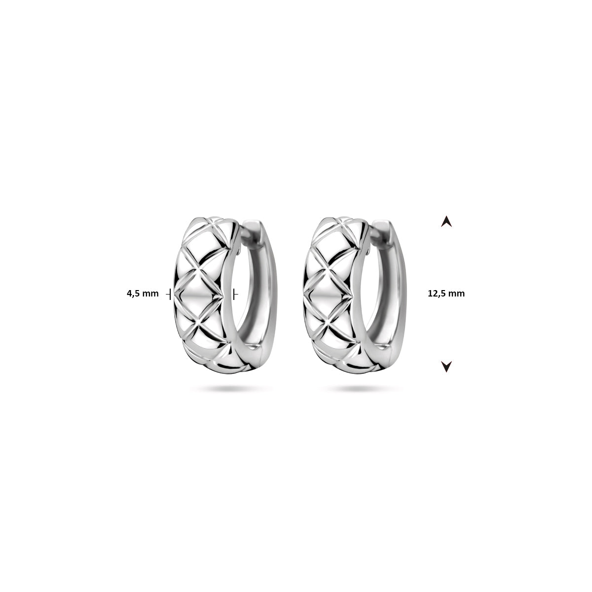 vDam Klapoorringen 12,5 Mm Zilver Gerhodineerd 1339799