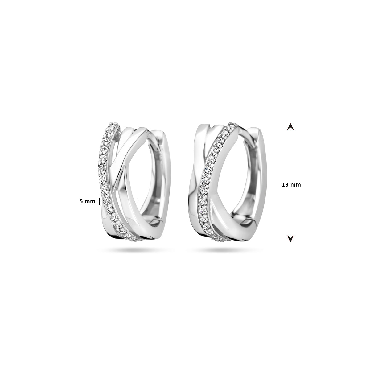 vDam Klapoorringen 13 Mm Zilver Gerhodineerd 1339831