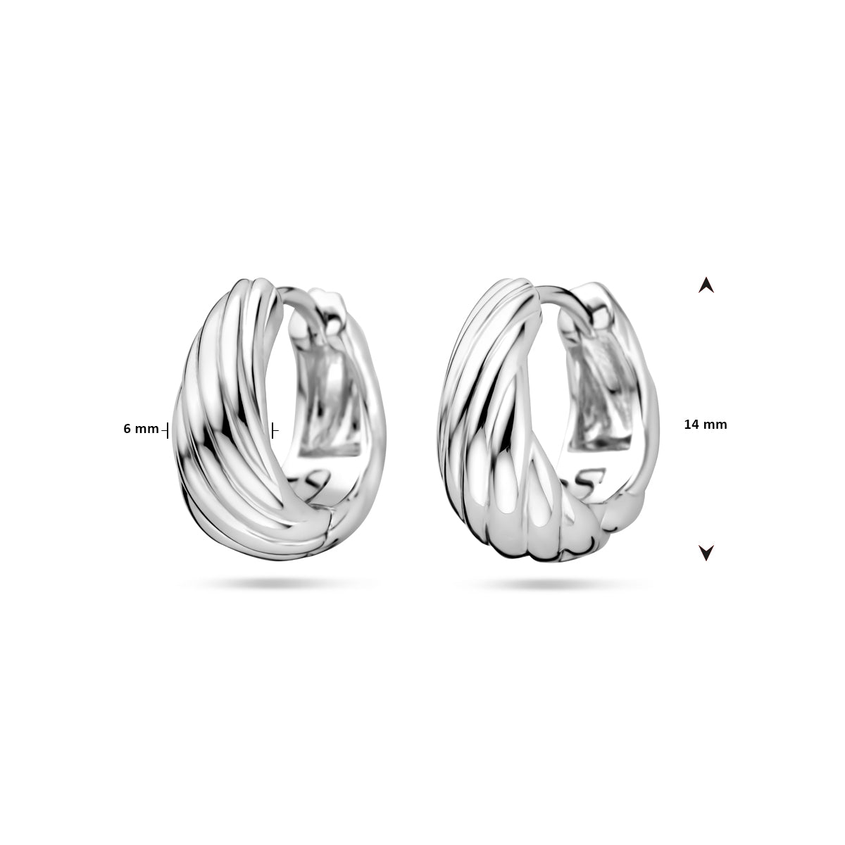 vDam Klapoorringen 14 Mm Zilver Gerhodineerd 1339816