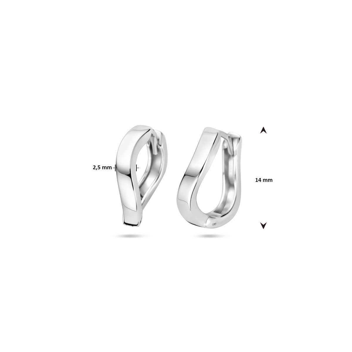 vDam Klapoorringen 14 Mm Zilver Gerhodineerd 1340030