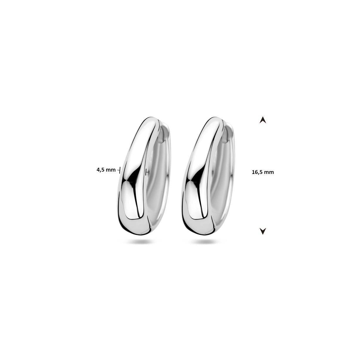vDam Klapoorringen 16,5 Mm Zilver Gerhodineerd 1340782