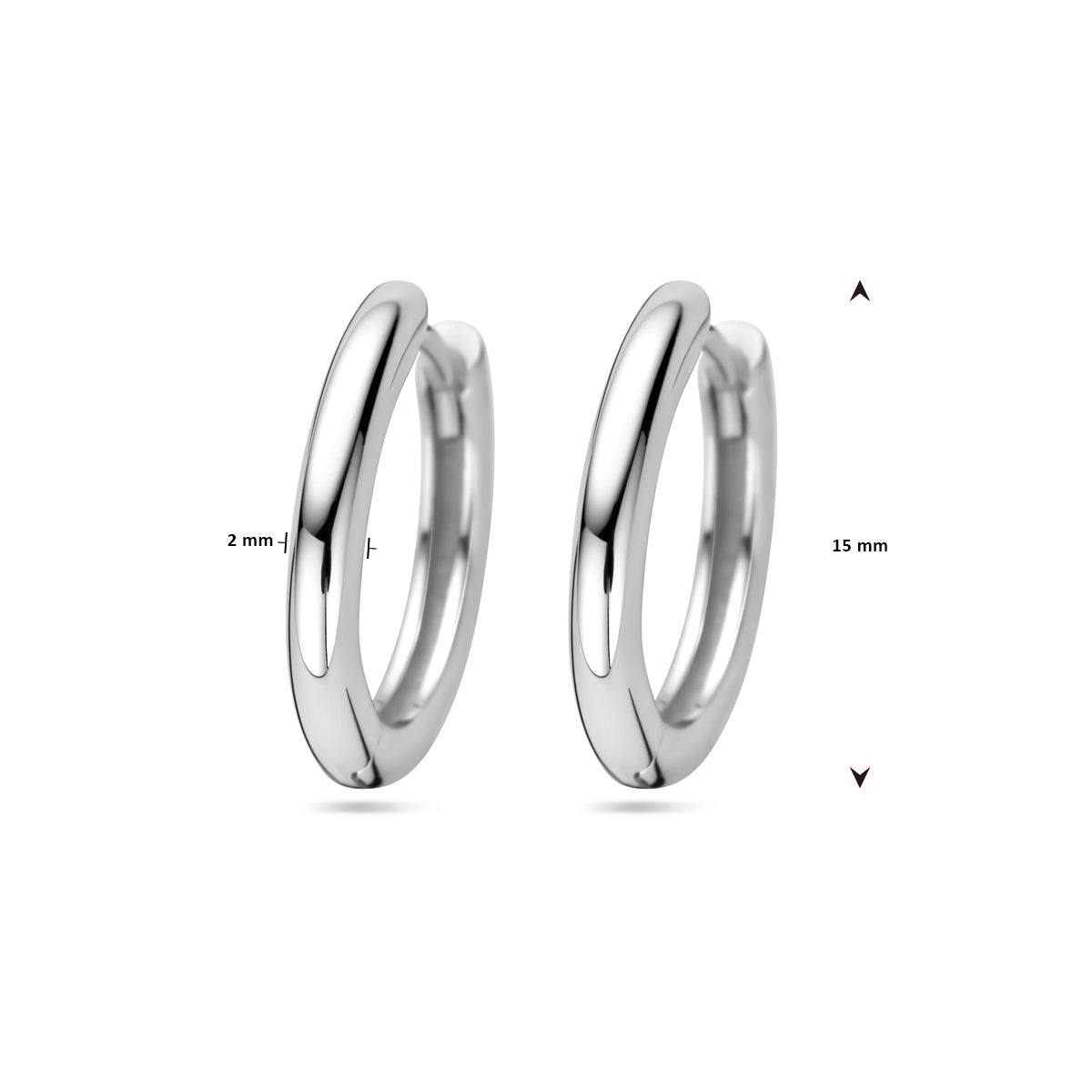 vDam Klapoorringen 2,0 Mm Zilver Gerhodineerd 1328283