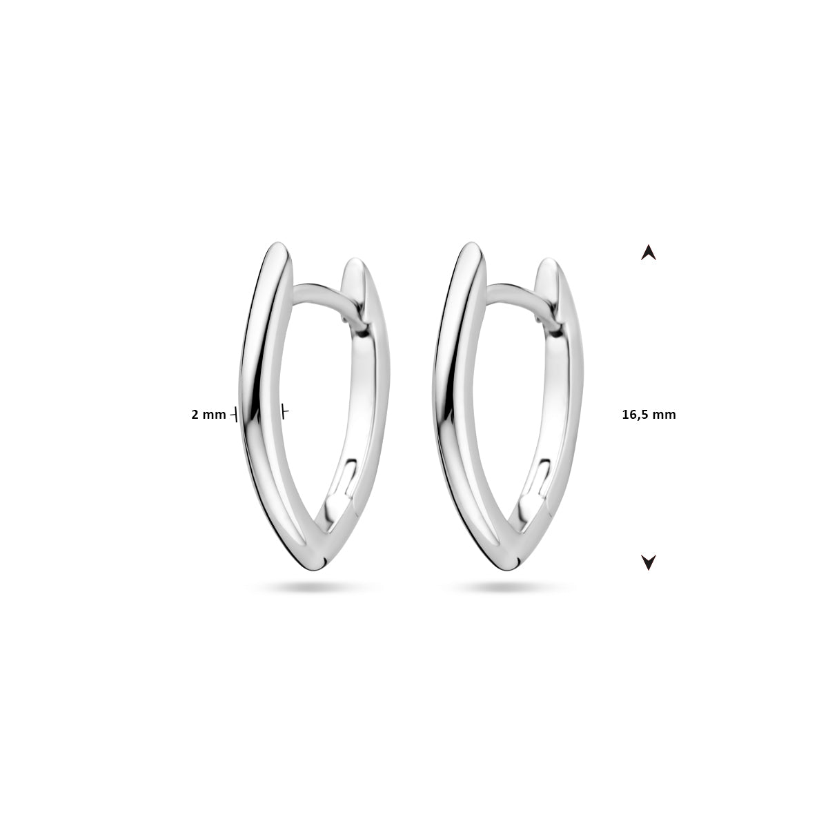 vDam Klapoorringen 2,0 Mm Zilver Gerhodineerd 1339760