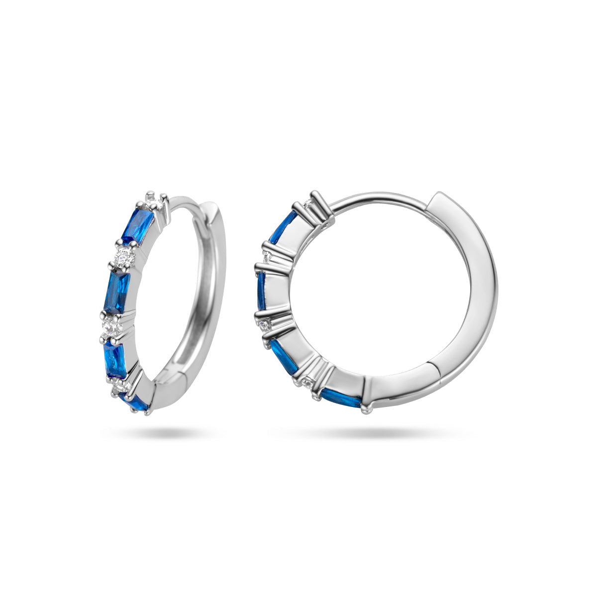 vDam Klapoorringen Blauw Zirkonia Zilver Gerhodineerd 1336314