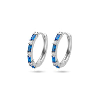 vDam Klapoorringen Blauw Zirkonia Zilver Gerhodineerd 1336314