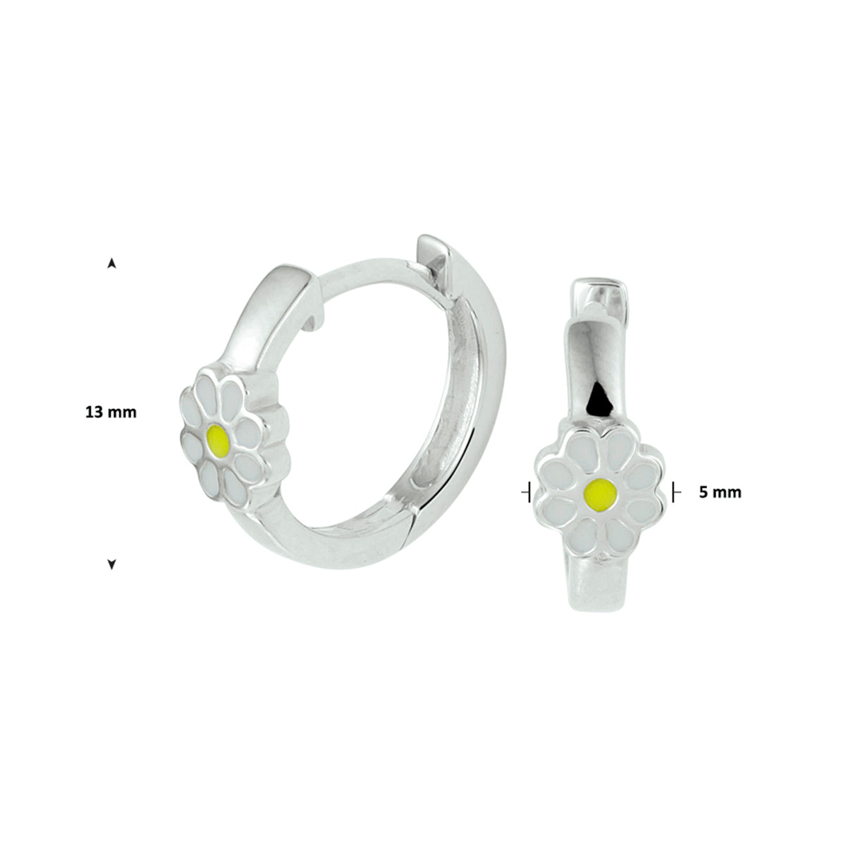 vDam Klapoorringen Bloem Zilver Gerhodineerd 1329812