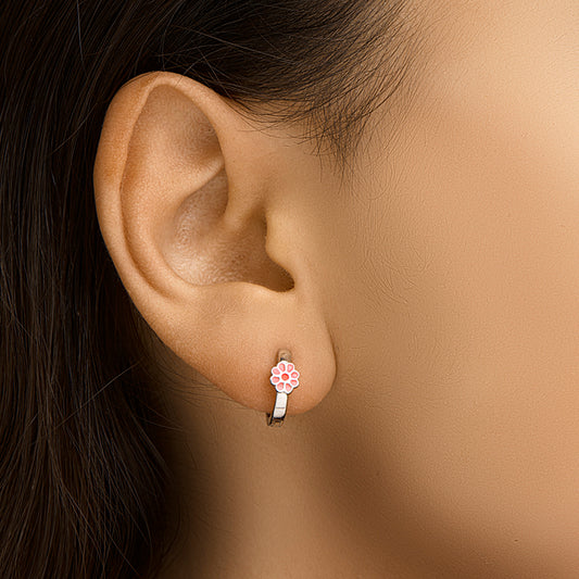 vDam Klapoorringen Bloem Zilver Gerhodineerd 1332045