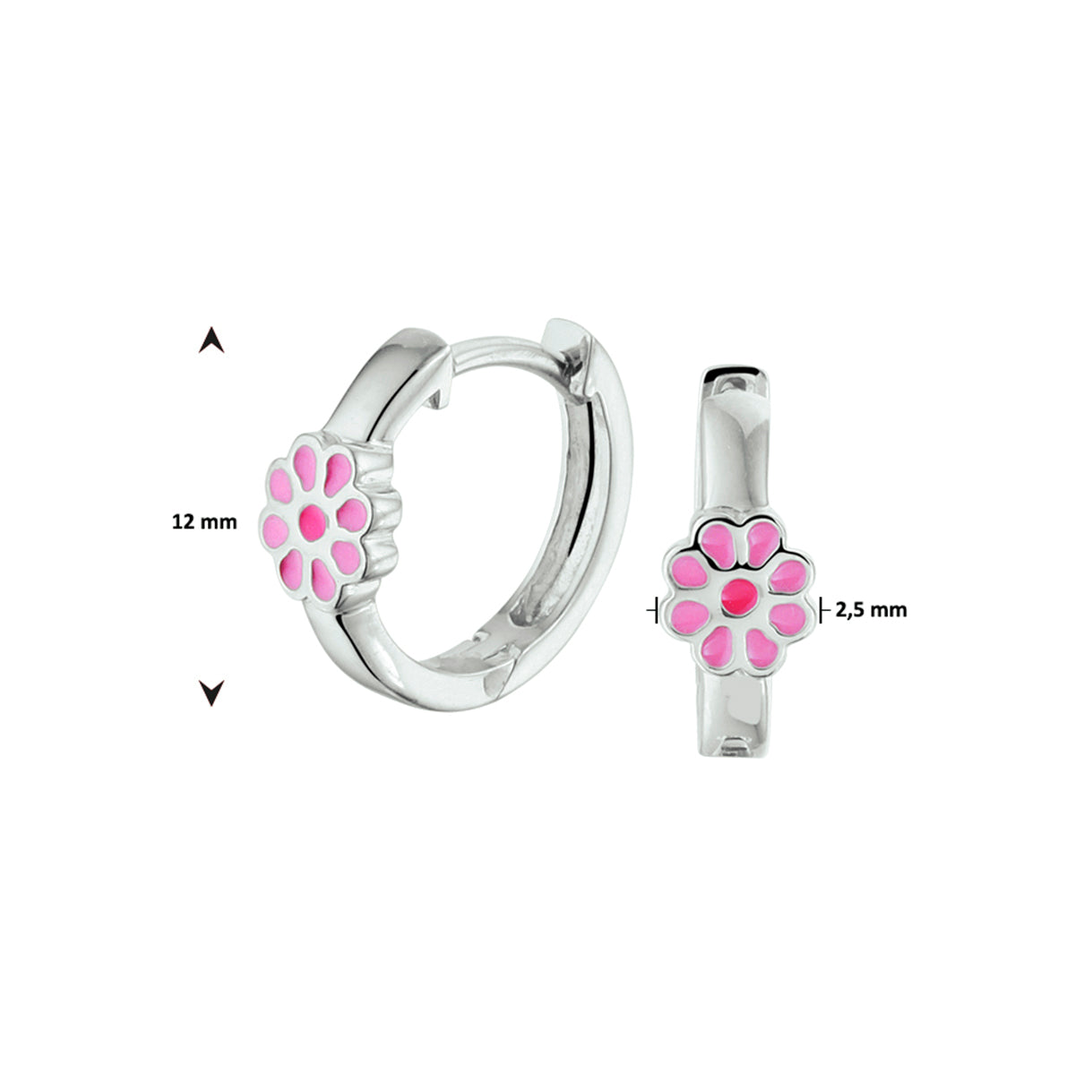 vDam Klapoorringen Bloem Zilver Gerhodineerd 1332045